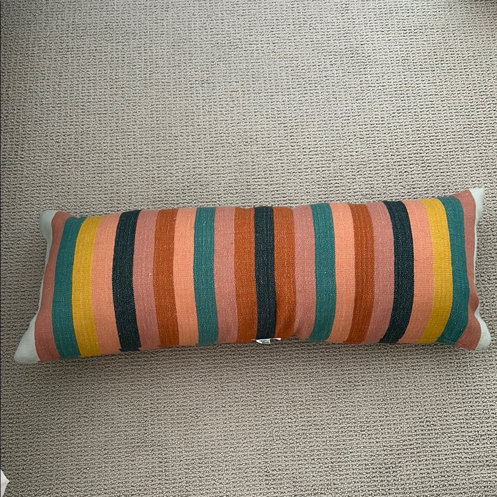 Striped Multicolor Lumbar Pillow